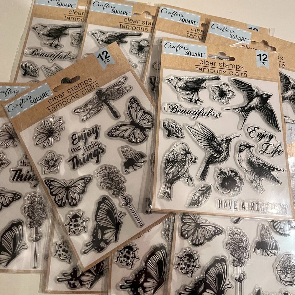 Clear Stamp‎ Sets (Butterflies & Birds) Nature Theme - Great for DIY NEW
